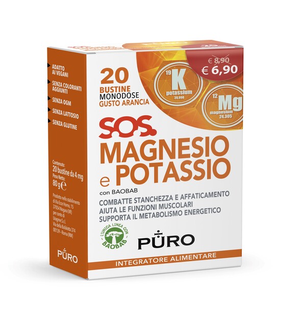 PURO MAGNESIO POTASSIO E BAOBAB 20 BUSTINE 4 G - Metafarm