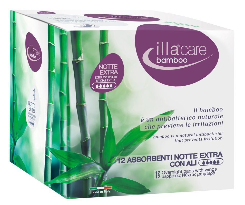 ILLA CARE BAMBOO ASSORBENTI NOTTE EXTRA 12 PEZZI - Metafarm