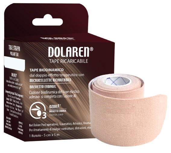 DOLAREN TAPE RICARICABILE CEROTTO TERAPEUTICO BEIGE CM 5X5 M IN ROTOLO - Metafarm