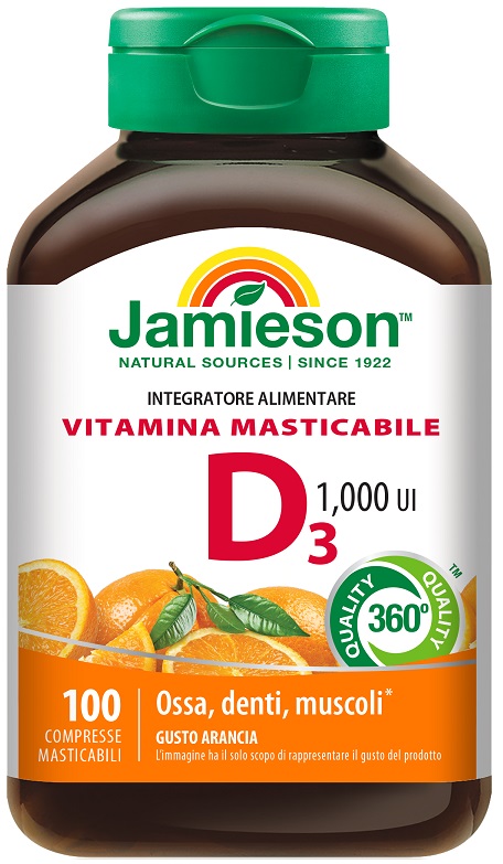 JAMIESON VITAMINA D MASTICABILE ARANCIA 100 COMPRESSE - Metafarm