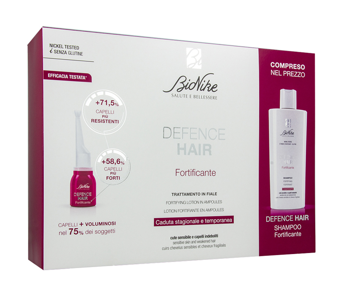 DEFENCE HAIR BIPACK RIDENSIFICANTE 21 FIALE 6 ML + SHAMPOO 200 ML - Metafarm