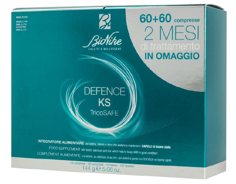 DEFENCE KS TRICOSAFE BIPACK 60 COMPRESSE + 60 COMPRESSE - Metafarm