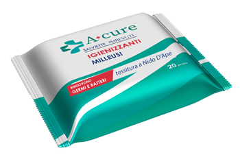 SALVIETTINA IGIENIZZANTE MILLEUSI A+CURE 20 PEZZI - Metafarm