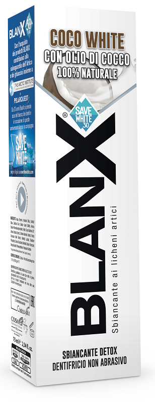 BLANX SBIANCANTE DETOX DENTIFRICIO COCO WHITE CON OLIO DI COCCO 75 ML - Metafarm