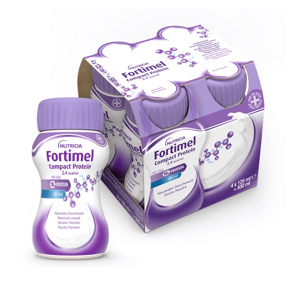 NUTRICIA FORTIMEL COMPACT PROTEIN GUSTO NEUTRO 4 BOTTIGLIE DA 125 ML - Metafarm
