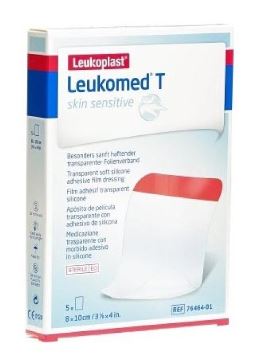 LEUKOMED T SKIN SENSITIVE MEDICAZIONE POST-OPERATORIA TRASPARENTE CON MASSA ADESIVA IN SILICONE 8X10 CM 5 PEZZI - Metafarm