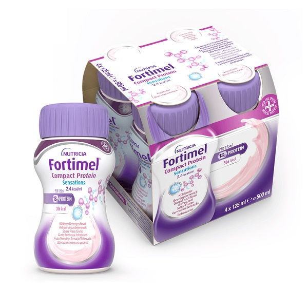 NUTRICIA FORTIMEL COMPACT PROTEIN GUSTO FRUTTI ROSSI RINFRESCANTI 4 BOTTIGLIE DA 125 ML - Metafarm