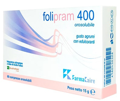 FOLIPRAM 400 60 COMPRESSE OROSOLUBILI GUSTO AGRUMI - Metafarm