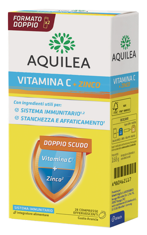 AQUILEA VITAMINA C 14 COMPRESSE EFFERVESCENTI BIPACK - Metafarm