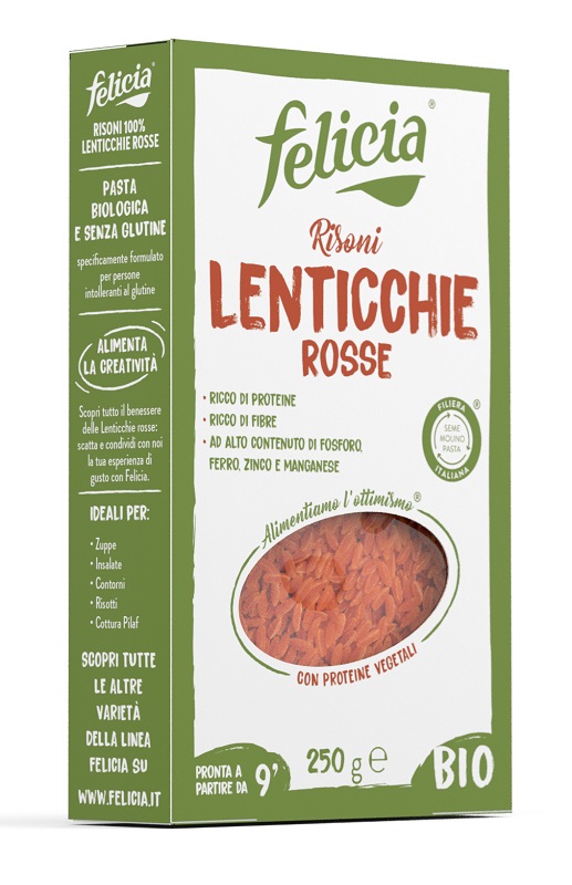 FELICIA BIO RISONI LENTICCHIE ROSSE 250 G - Metafarm