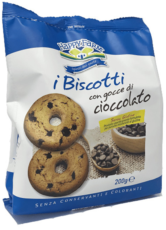 HAPPY FARM BISCOTTI GOCCE CIOCCOLATO 200 G - Metafarm