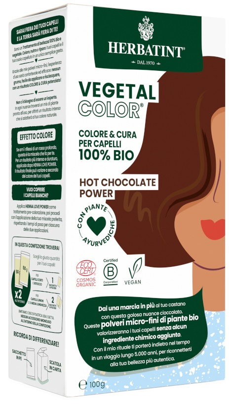 HERBATINT VEGETAL COLOR HOT CHOCOLATE POWER ITA 100 G - Metafarm