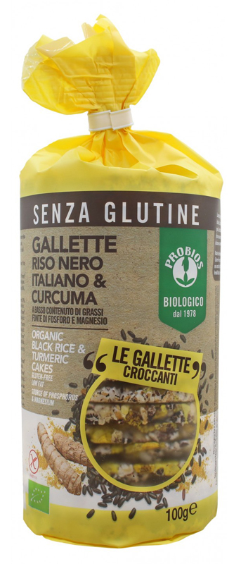 PROBIOS GALLETTE RISO NERO/CURCUMA 100 G - Metafarm