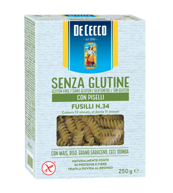 DE CECCO FUSILLI N34 CON PISELLI 250 G - Metafarm