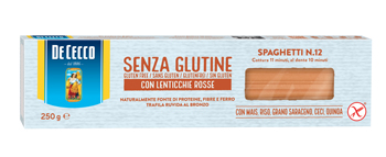 DE CECCO SPAGHETTI N12 LENTICCHIE ROSSE 250 G - Metafarm