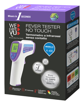 TERMOMETRO A INFRAROSSI SENZA CONTATTO WECAREYU FEVER TESTER NO TOUCH 1 PEZZO - Metafarm