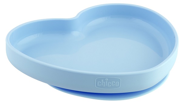 CHICCO PIATTO CUORE VENTOSA SILICONE BLU - Metafarm