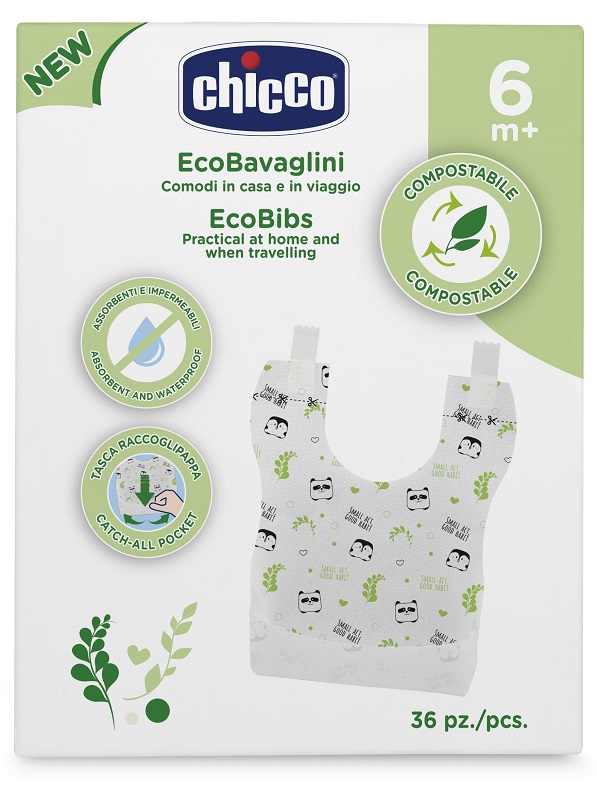 CHICCO BAVAGLINI MONOUSO COMPOSTABILI 36 PEZZI - Metafarm