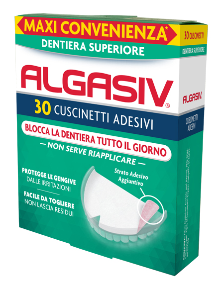 ALGASIV ADESIVO PER PROTESI DENTARIA SUPERIORE 30 PEZZI - Metafarm