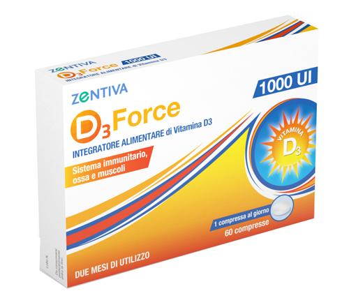D3 FORCE ZENTIVA 1000UI 60 COMPRESSE - Metafarm