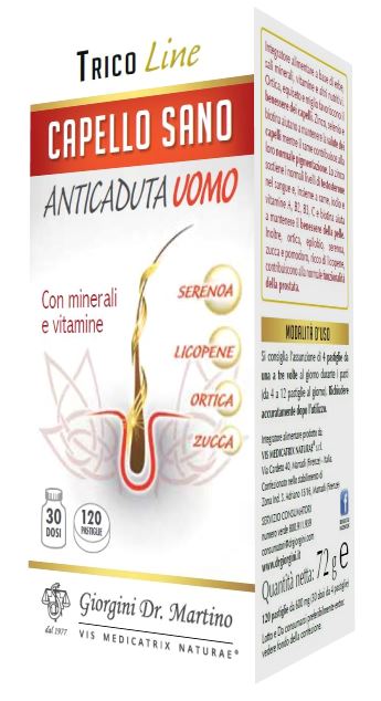 CAPELLO SANO ANTICADUTA UOMO 120 PASTIGLIE - Metafarm