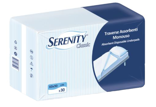 TRAVERSA SALVAMATERASSO PER INCONTINENZA SERENITY RELAX 60X90 CM 30 PEZZI - Metafarm