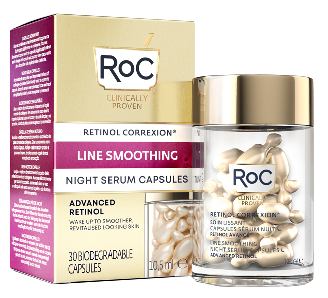 ROC RETINOL CORREXION LINE SMOOTHING SIERO VISO NOTTE 30 CAPSULE - Metafarm