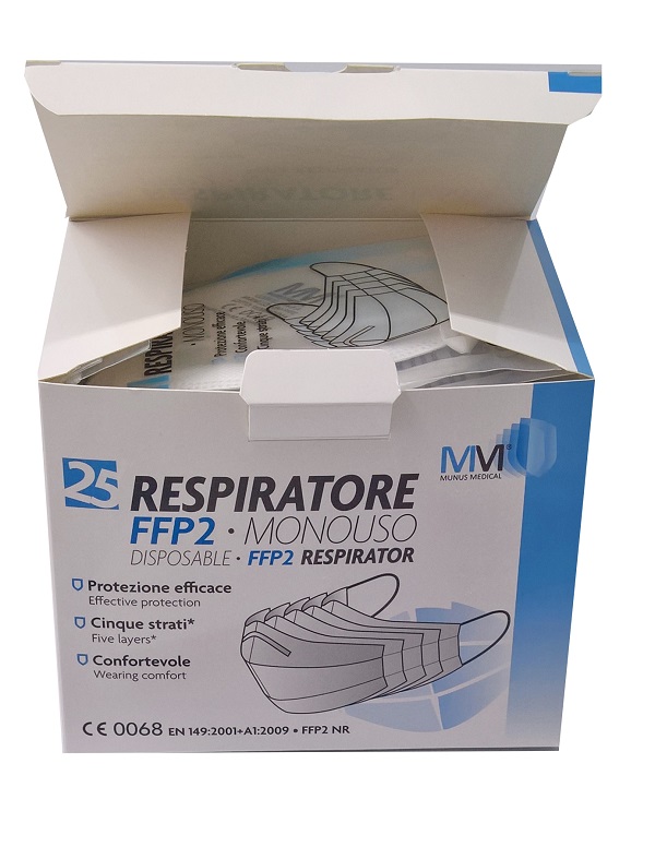 RESPIRATORE MUNUS MEDICAL FFP2 25 PEZZI - Metafarm