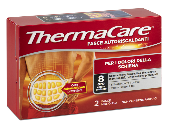 FASCIA AUTORISCALDANTE A CALORE TERAPEUTICO THERMACARE SCHIENA 2 PEZZI - Metafarm