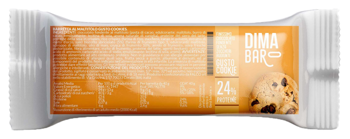 DIMABAR BARRETTA AL MALTITOLO GUSTO COOKIES 40 G - Metafarm