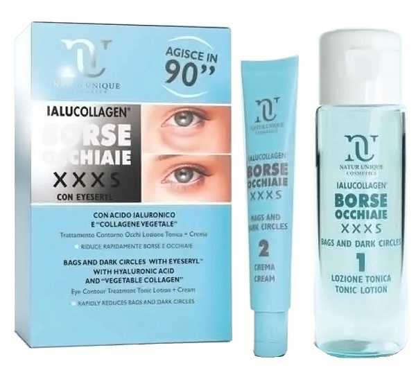 NATUR UNIQUE IALUCOLLAGEN BORSE E OCCHIAIE XXXS TONICO 10 ML + 30 ML - Metafarm