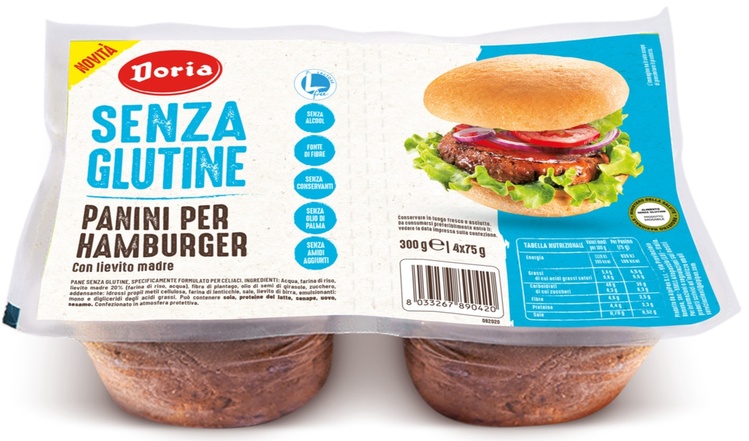 DORIA PANINI HAMBURGER 4X75 G - Metafarm