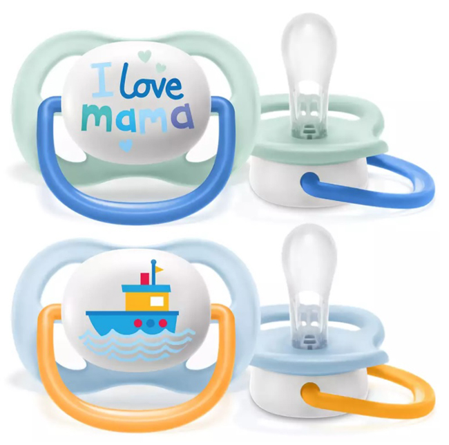 AVENT ULTRA AIR SUCCHIETTO MAMA/BOAT MASCHIO 0-6 MESI 2 PEZZI - Metafarm