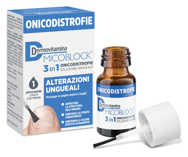 DERMOVITAMINA MICOBLOCK 3 IN 1 ONICODISTROFIE ALTERAZIONI UNGUEALI 7 ML - Metafarm