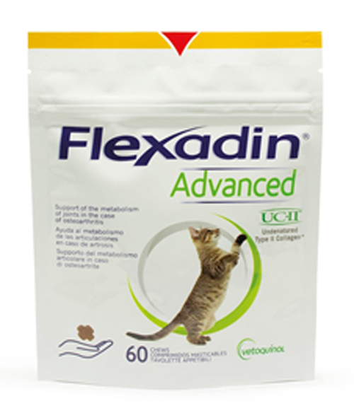 FLEXADIN ADVANCED GATTO TUTTE LE TAGLIE BUSTA DA 60 TAVOLETTE APPETIBILI MASTICABILI - Metafarm