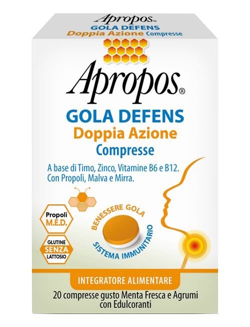 APROPOS GOLA DEFENS DOPPIA AZIONE 20 COMPRESSE - Metafarm