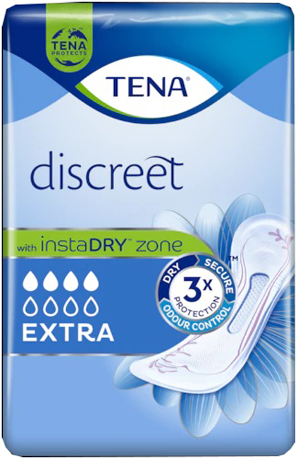 ASSORBENTE INCONTINENZA LEGGERA TENA DISCREET EXTRA 10 PEZZI - Metafarm