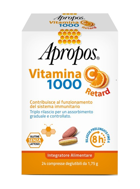 APROPOS VITAMINA C 1000 A RILASCIO PROLUNGATO 24 COMPRESSE DEGLUTIBILI - Metafarm