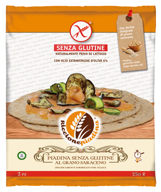 RICCIONE PIADINA SENZA GLUTINE AL GRANO SARACENO 2 X 125 G FUORI FRIGO - Metafarm