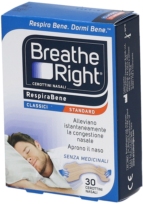 CEROTTI NASALI BREATHE RIGHT CLASSICI 30 PEZZI - Metafarm