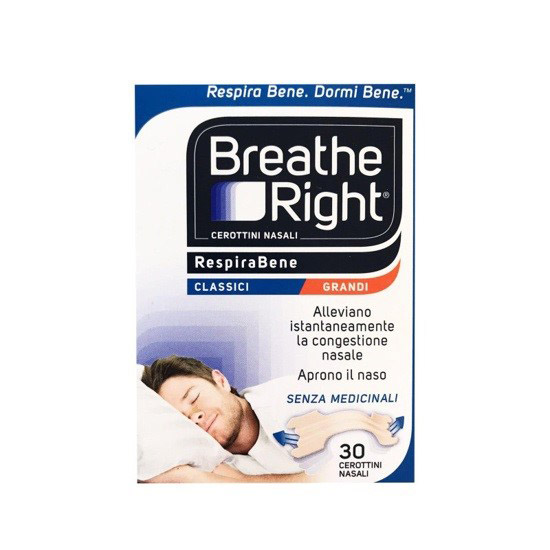 CEROTTI NASALI BREATHE RIGHT CLASSICI GRANDI 30 PEZZI - Metafarm