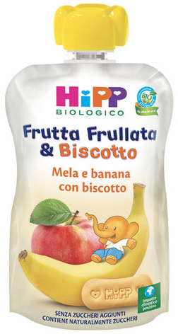 HIPP BIO FRUTTA FRULLATA&BISCOTTO MELA BANANA BISCOTTO 90 G - Metafarm