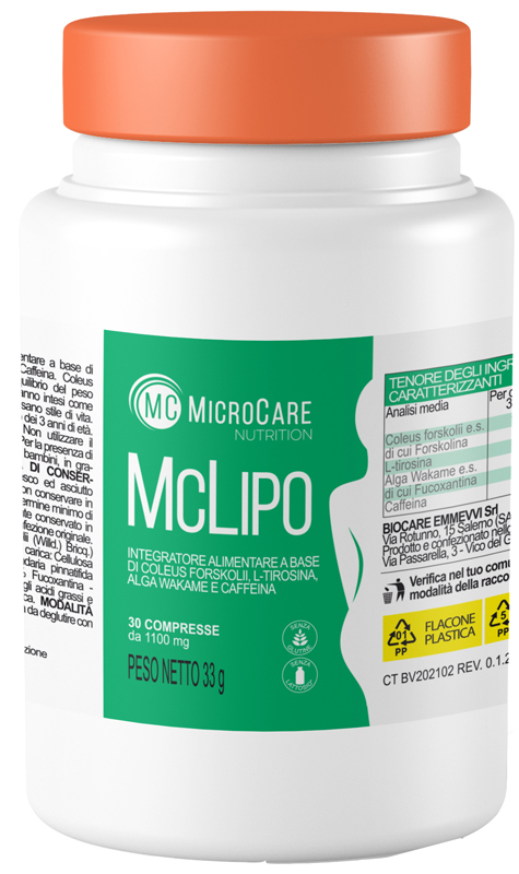 MICROCARE NUTRITION MC LIPO 30 COMPRESSE DA 1100 MG - Metafarm