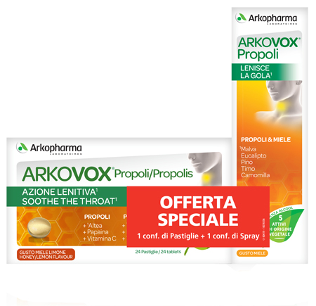 ARKOVOX PROPOLI PACK 24 COMPRESSE + SPRAY 30 ML - Metafarm