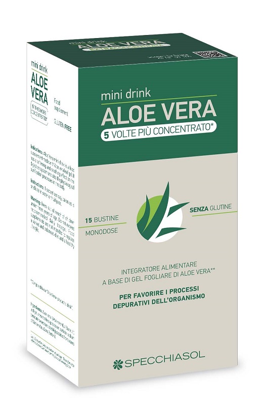 ALOE VERA MINI DRINK 5 VOLTE PIU' CONCENTRATO 15 BUSTINE DA 10 ML - Metafarm