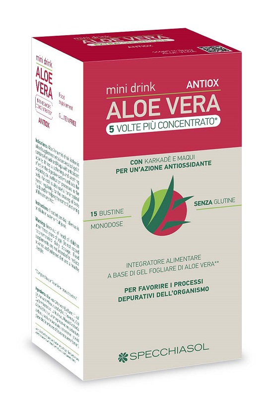 ALOE VERA ANTIOX MINI DRINK 5 VOLTE PIU' CONCENTRATO 15 BUSTINE DA 10 ML - Metafarm