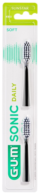 GUM SONIC DAILY SPAZZOLINO BATTERIA REFILL BLACK 2 PEZZI - Metafarm