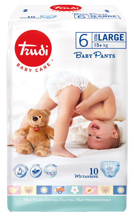 TRUDI BABY CARE PANTS EXTRALARGE 15 KG+ 10 PEZZI - Metafarm