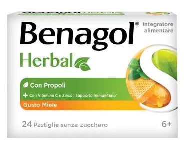 BENAGOL HERBAL MIELE 24 PASTIGLIE - Metafarm