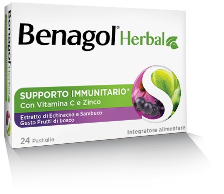 BENAGOL HERBAL FRUTTI DI BOSCO 24 PASTIGLIE - Metafarm